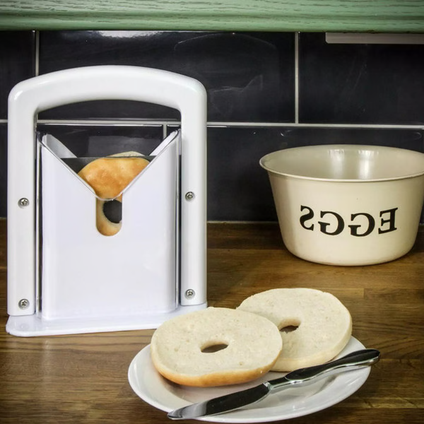 Luxora Edelstahl Bagelschneider für kleine und große Bagels