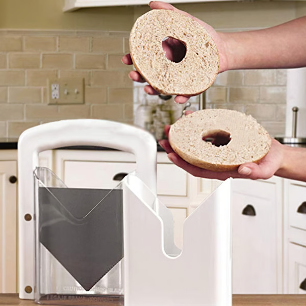 Luxora Edelstahl Bagelschneider für kleine und große Bagels