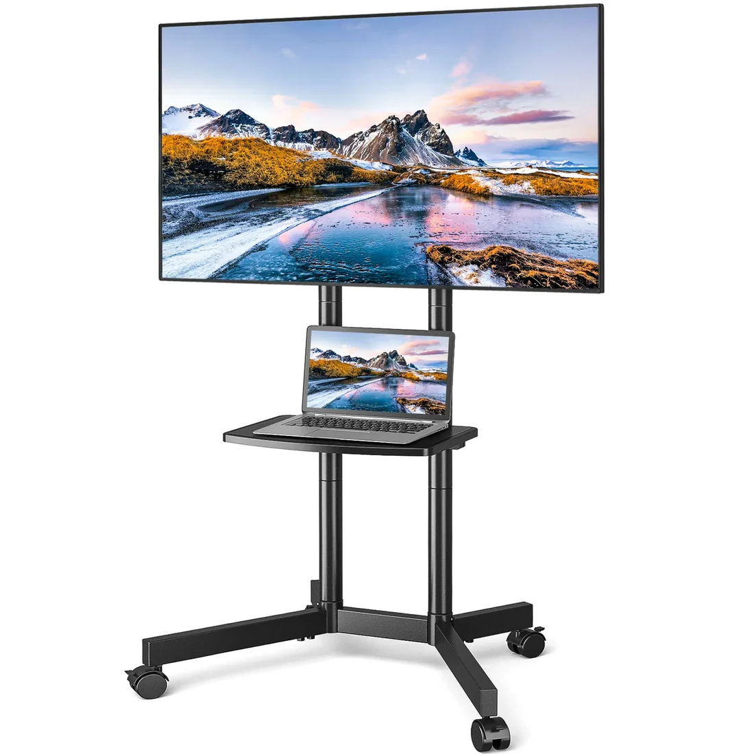 Royaleva Rolling TV-Ständer Mobiler Wagen Mit Regal 32-70 Zoll