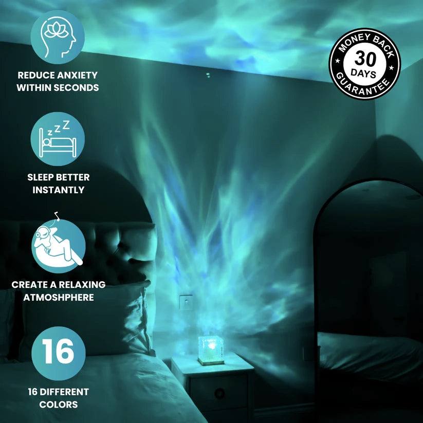 Entspannende Lampe LumaZen – Beruhigende Ambientelicht, Wellen- und Farbeffekte für Schlaf und Ruhe