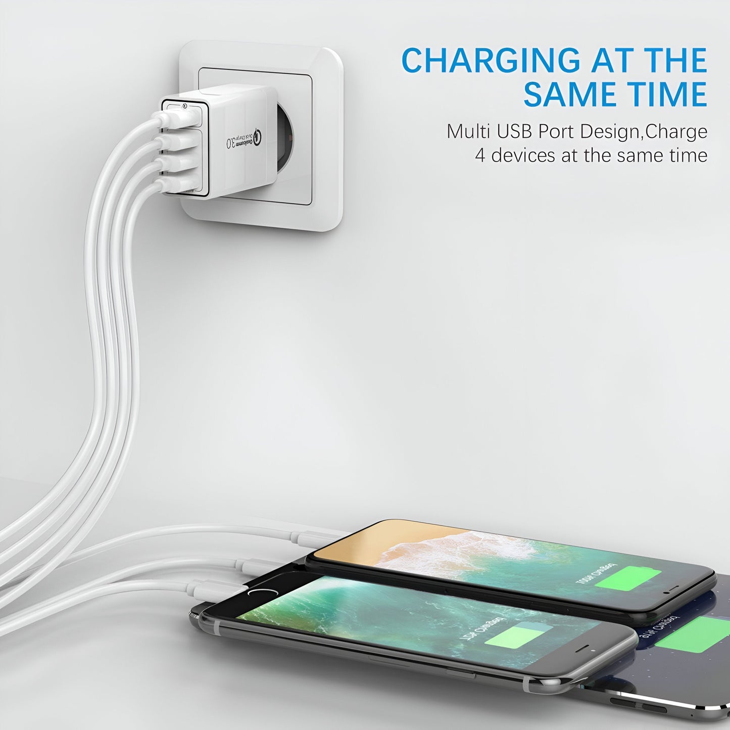 4-Port USB Schnellladegerät - UK Stecker