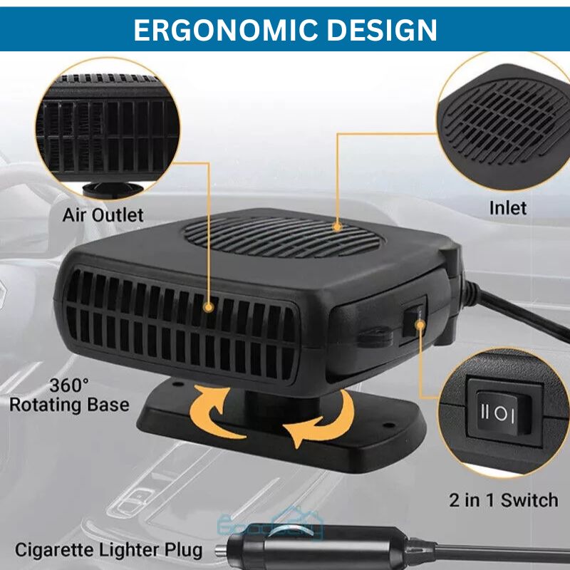 12V tragbare Autoheizung mit 360° drehbarem Sockel