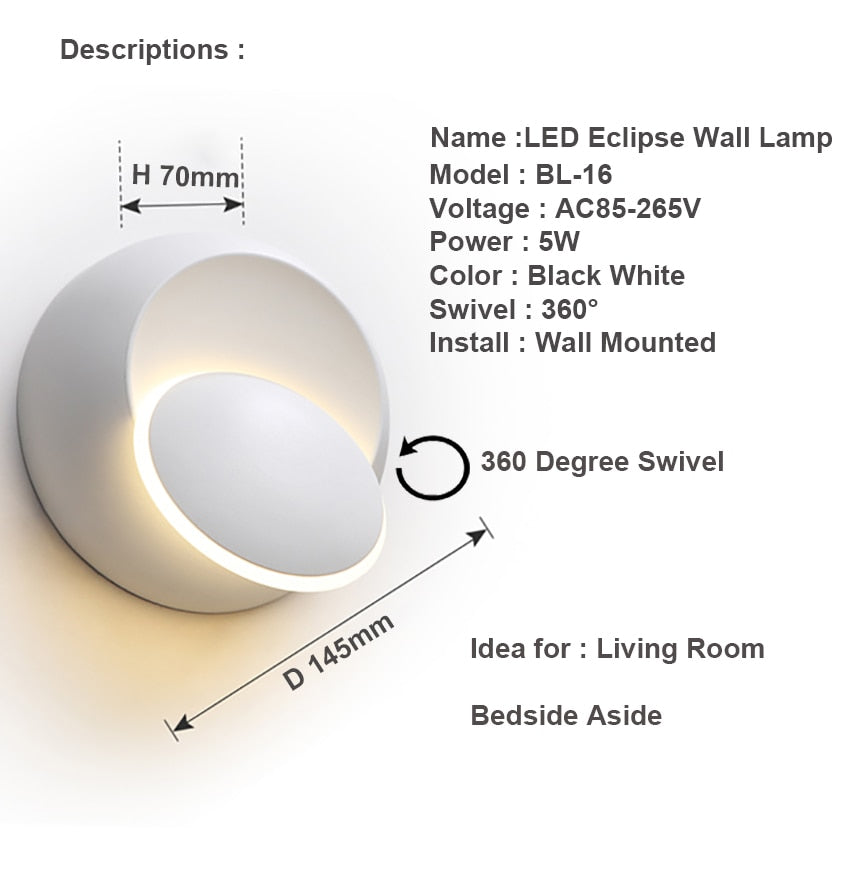 LED Wandleuchte 360