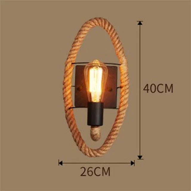 Vintage Seil Wandlicht - Rustikale Industrie Wandlampe