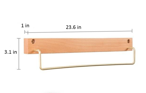 WoodCraft – Eleganter Buchenholz-Handtuchhalter mit Messingakzenten