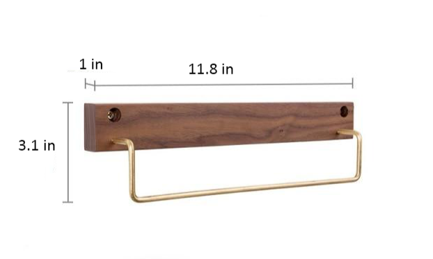 WoodCraft – Eleganter Buchenholz-Handtuchhalter mit Messingakzenten
