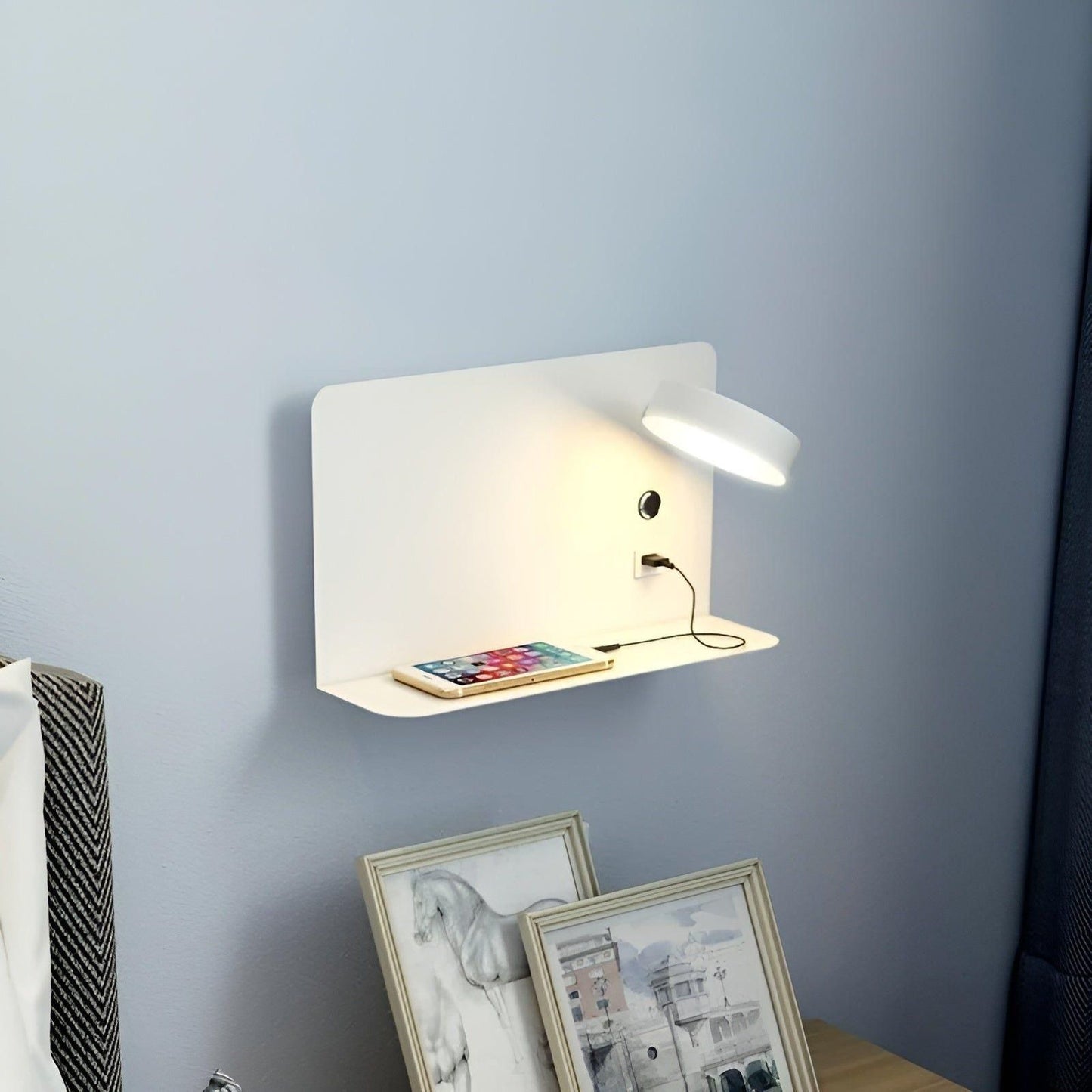 Garduru Light - LED-USB-Ladegerät-Wandleuchte mit Schalter