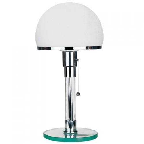 Bauhaus Tischlampe aus Glas und Eisen