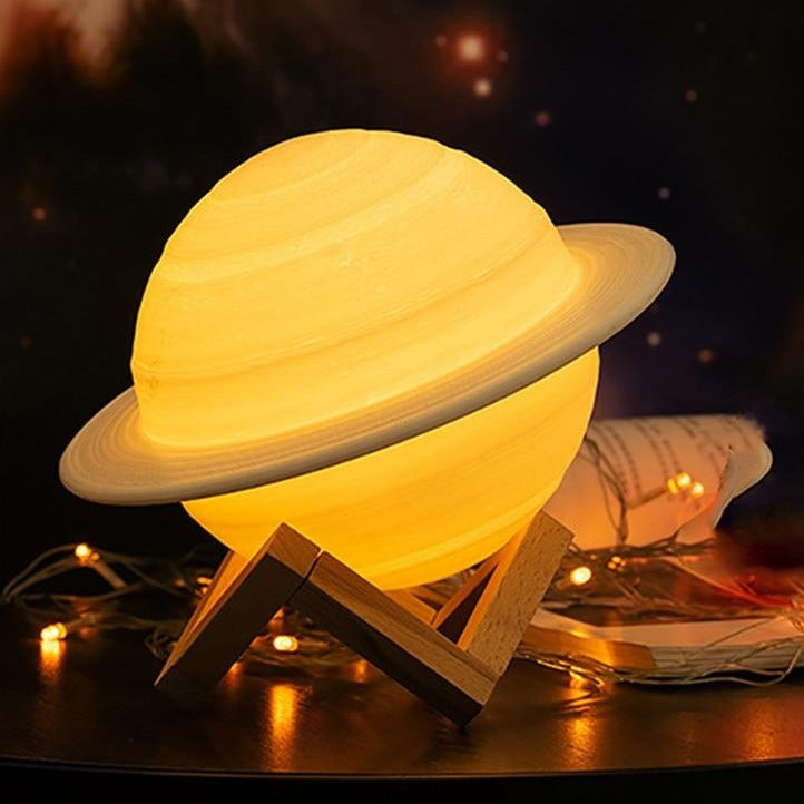 3D Saturnlampe – Realistische Planeten-Nachtlampe für kosmisch inspiriertes Wohnambiente