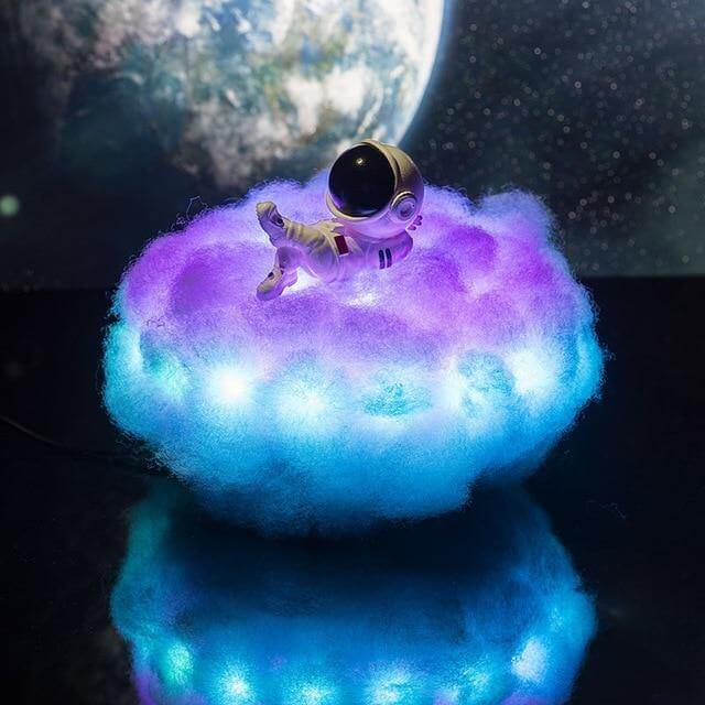 Niedliche LED bunte Wolken Astronautenlampe mit Regenbogeneffekt