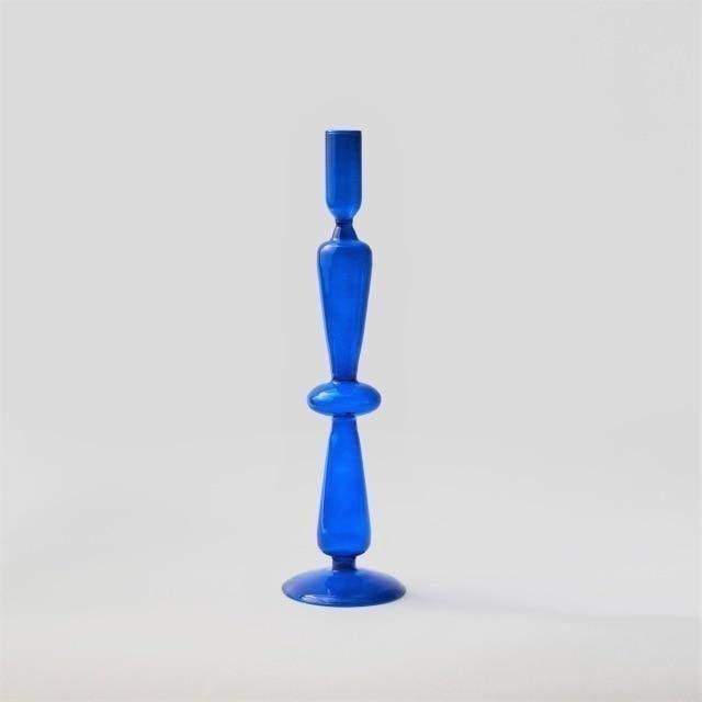 Garduru Glas-Kerzenhalter | Elegantes Design | Tafelkerzenhalter in Blau