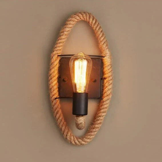 Vintage Seil Wandlicht - Rustikale Industrie Wandlampe