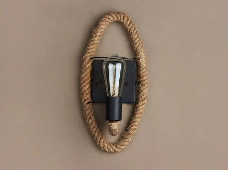 Vintage Seil Wandlicht - Rustikale Industrie Wandlampe