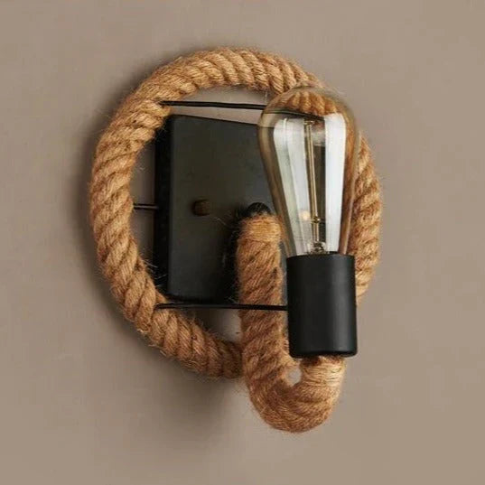 Vintage Seil Wandlicht - Rustikale Industrie Wandlampe