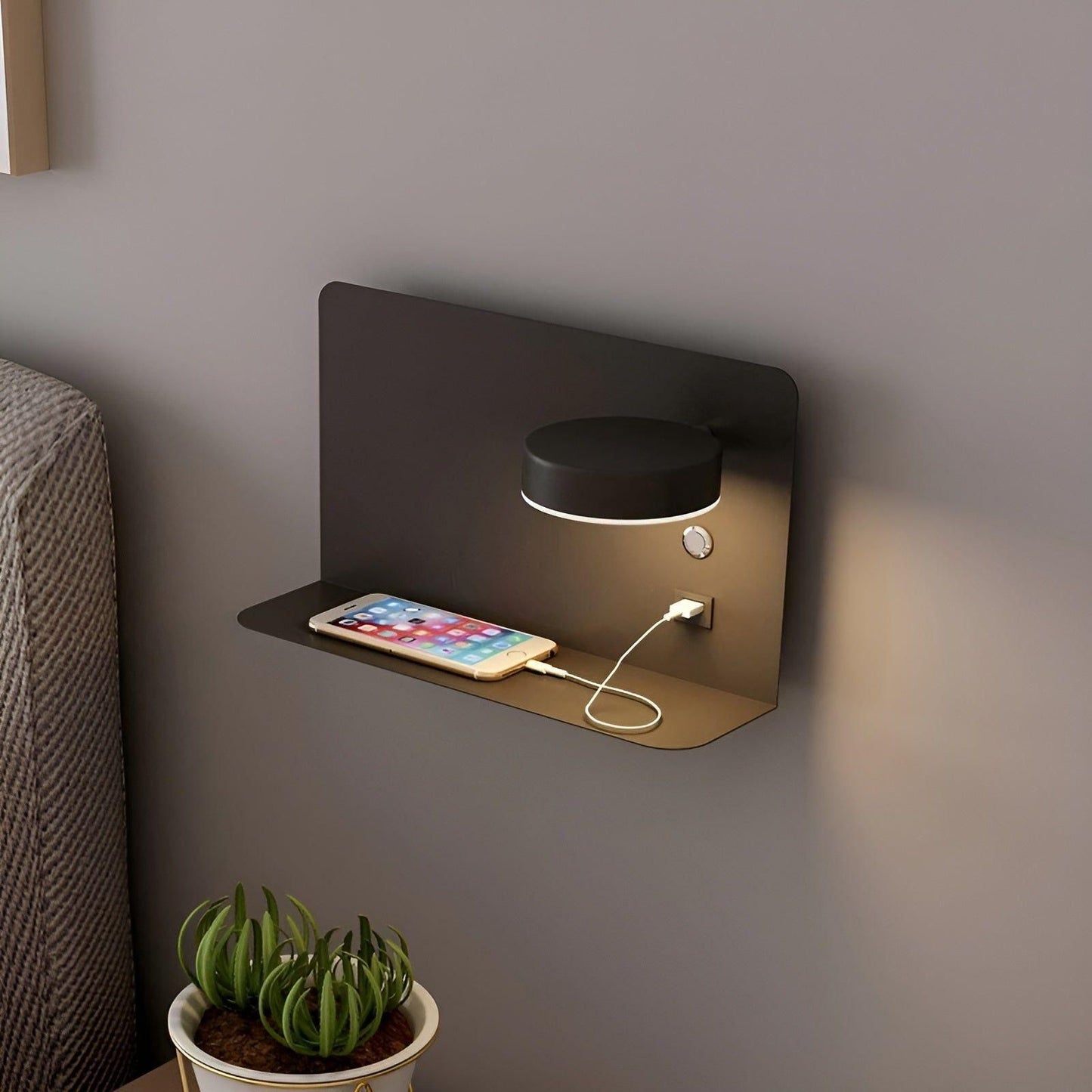 Garduru Light - LED-USB-Ladegerät-Wandleuchte mit Schalter