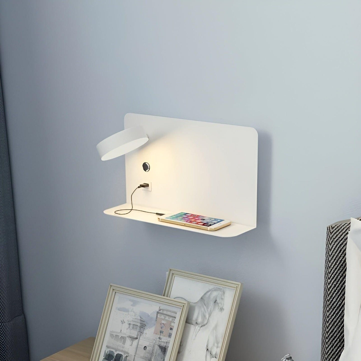 Garduru Light - LED-USB-Ladegerät-Wandleuchte mit Schalter