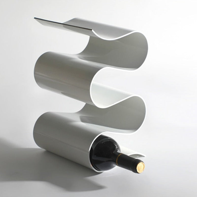 VinoFlow – Stylischer Metall-Weinregal mit elegantem wellenförmigem Design für 4 Flaschen