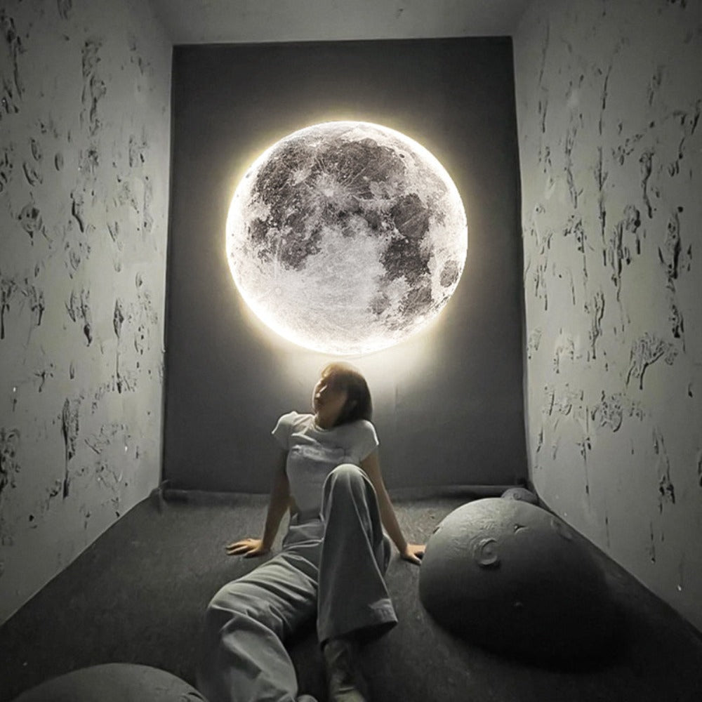 Royallure 3D LED Mond & Erde Lampe – Einzigartige Decken- & Wandleuchte für Raumthematische Dekoration