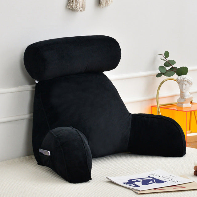 LuxeSupport – Ergonomisches Rückenkissen mit Armlehnen & verstellbarem Kopfstütze für ultimativen Komfort