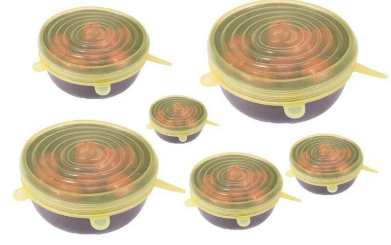 6-teiliges Set Flexibler Silikondeckel