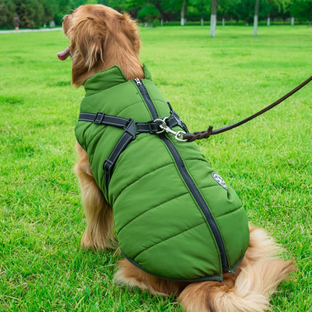 WoofGuard™ - Wasserdichte Winterjacke mit integriertem Gurtzeug