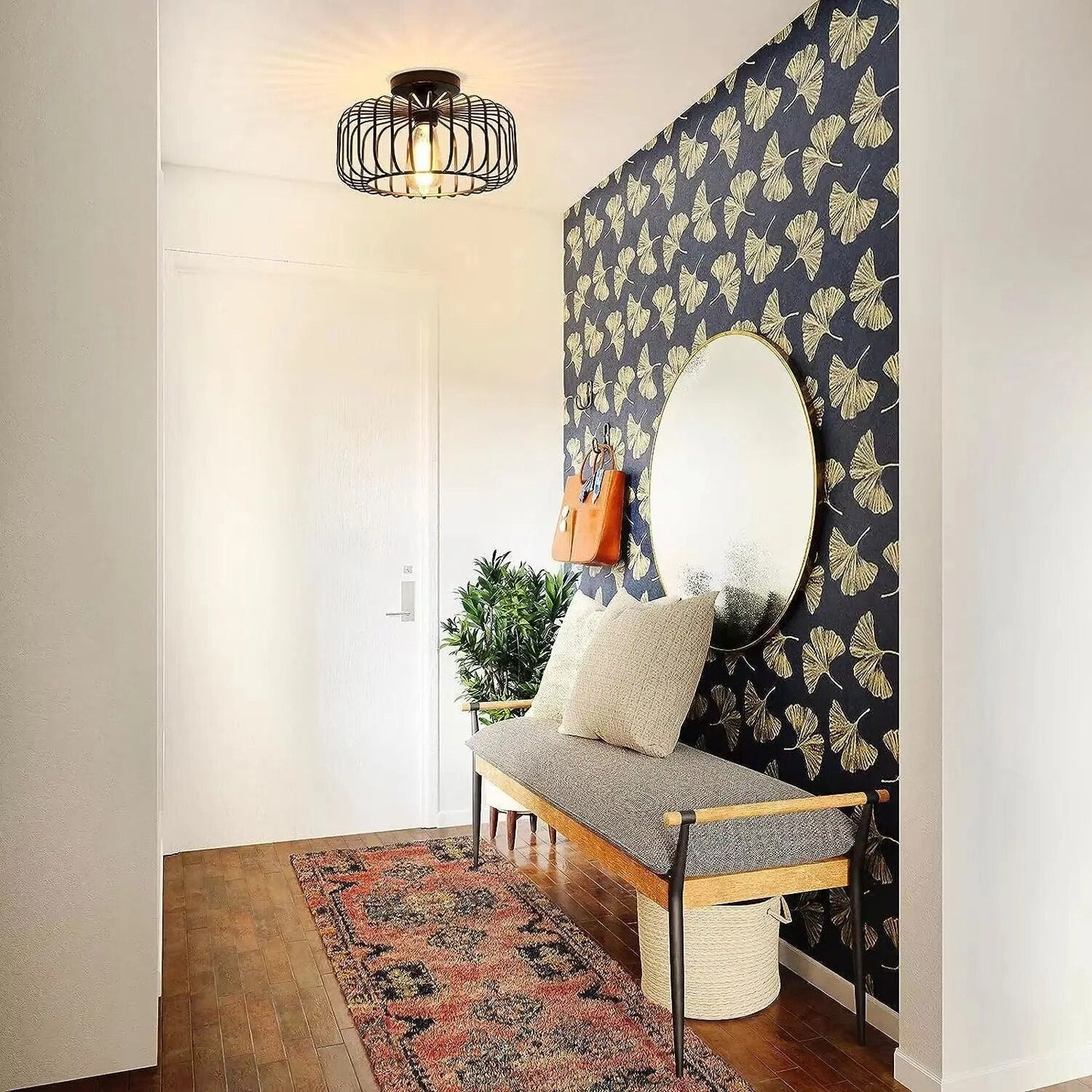 Elegante Deckenlampe – Design Vogelkäfig, Warmes Licht E26