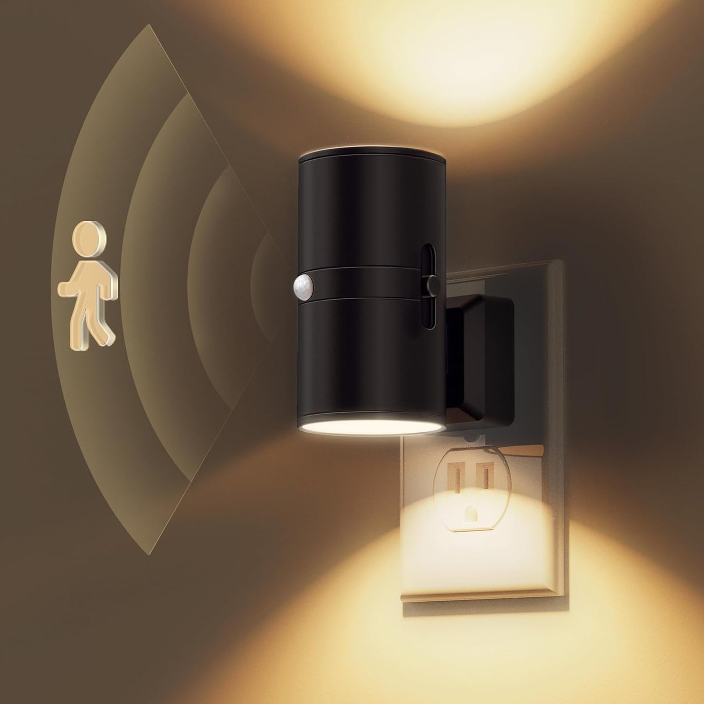 Garduru LED Wandleuchte – Elegante Plug-In-Beleuchtung mit Automatik- und Dauerbetrieb