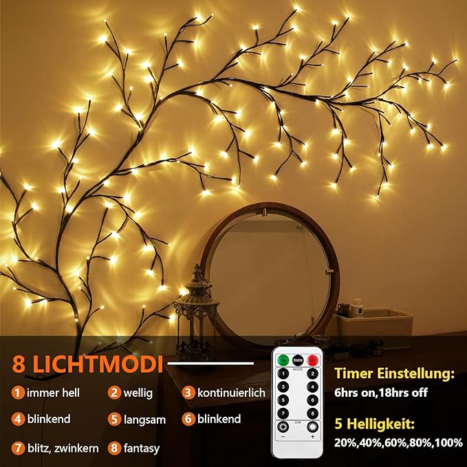 Garduru Weinreben-Lichterkette