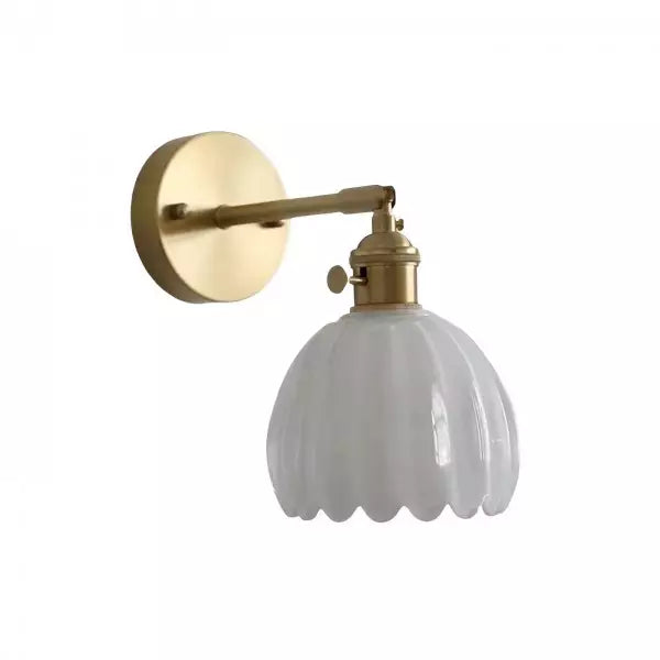Wandleuchte Vintage Glas Messing Wandleuchte