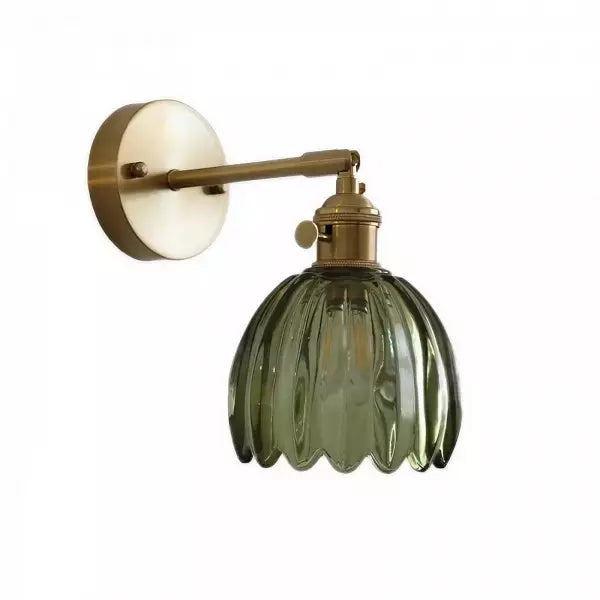 Wandleuchte Vintage Glas Messing Wandleuchte