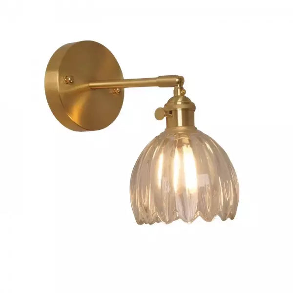 Wandleuchte Vintage Glas Messing Wandleuchte