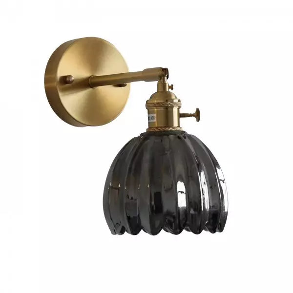 Wandleuchte Vintage Glas Messing Wandleuchte