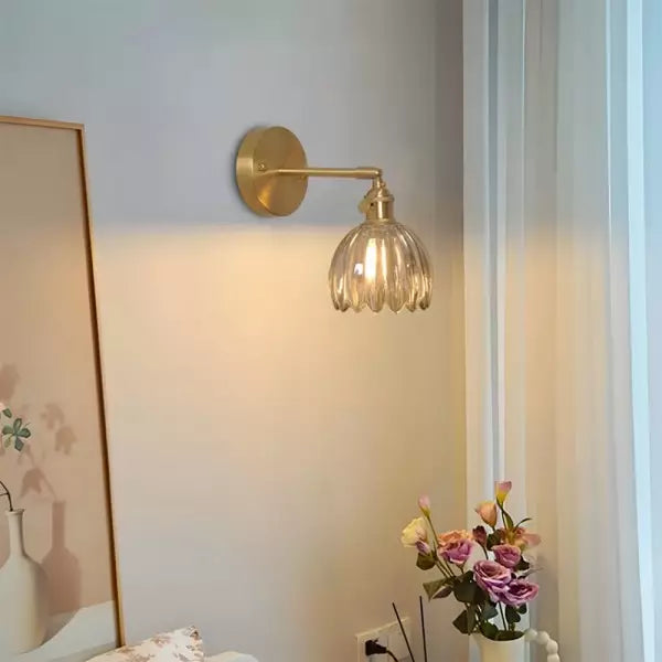 Wandleuchte Vintage Glas Messing Wandleuchte