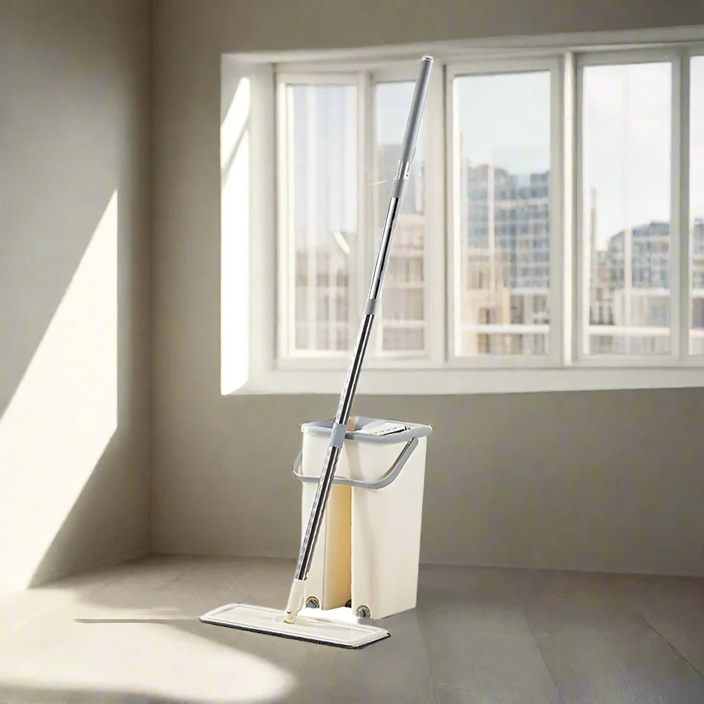 360° rotierender Mikrofasermopp mit Selbst-Auswring-Eimer – umweltfreundliche Bodenreinigung