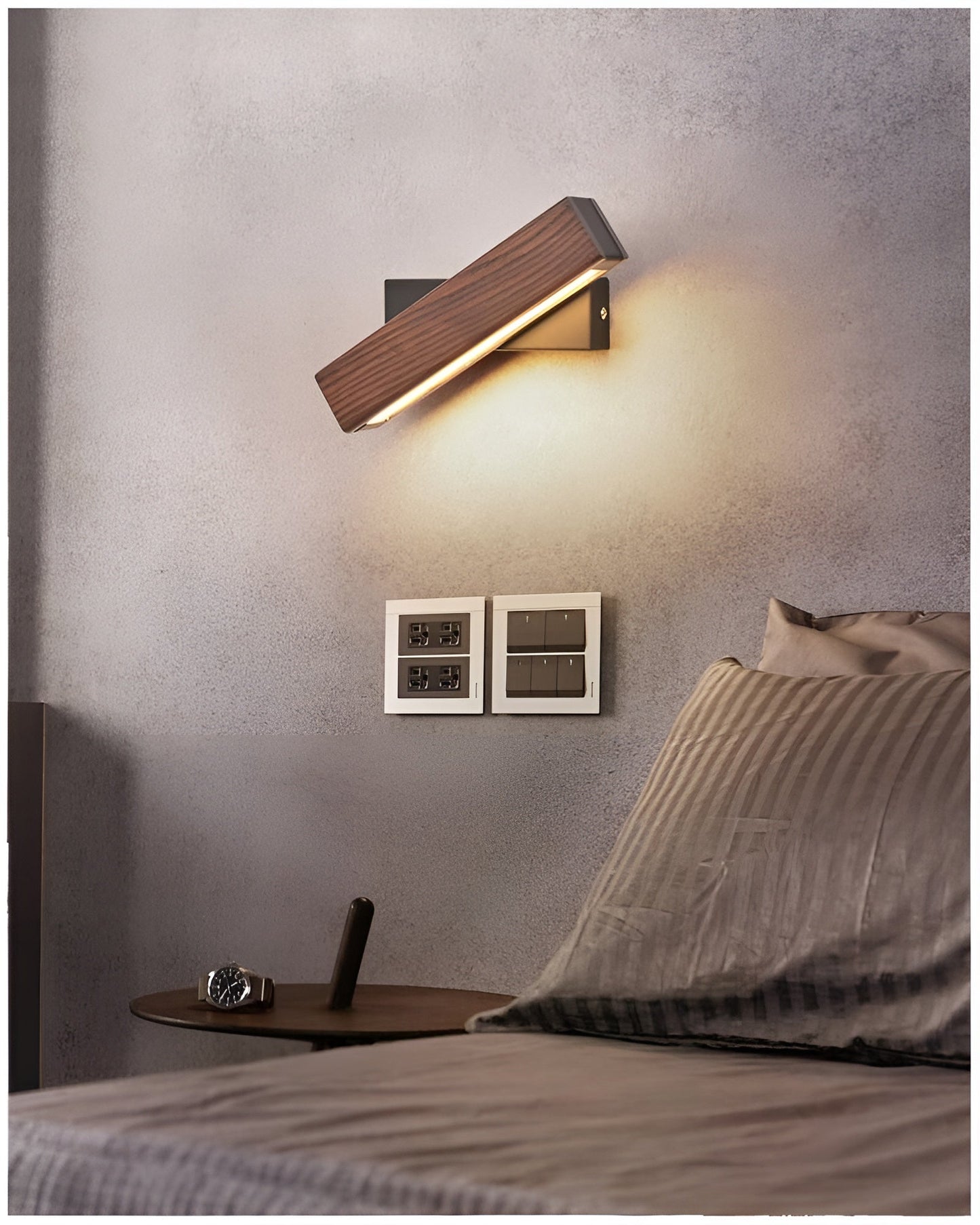 LumiHout – Luxuriöse Wandleuchte mit drehbarem LED-Licht