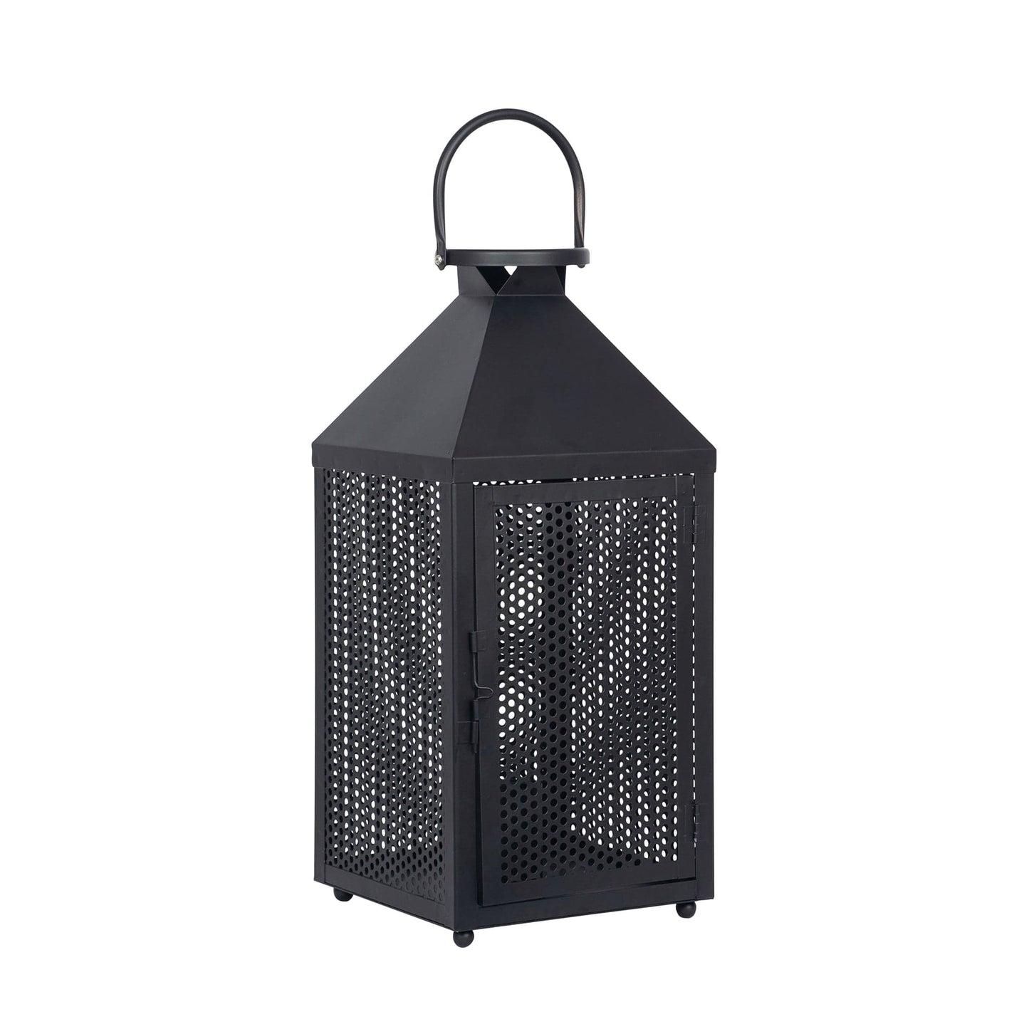 Heathfield Matt Black Durchlöcherte Laterne Tischlampe