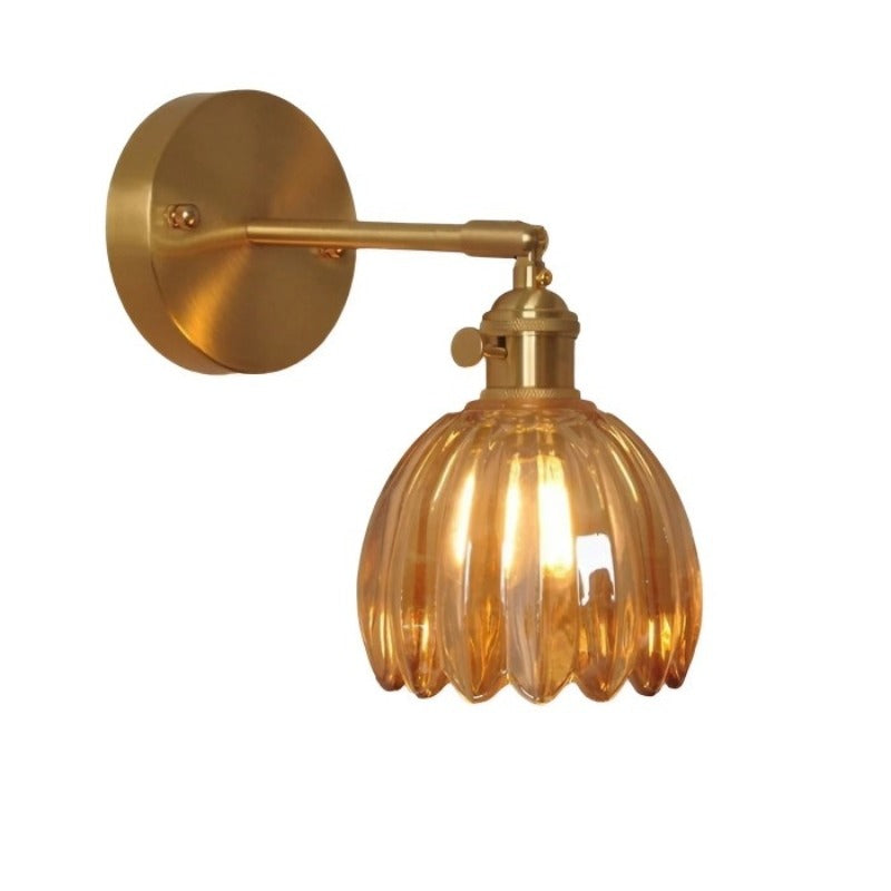 Wandleuchte Vintage Glas Messing Wandleuchte