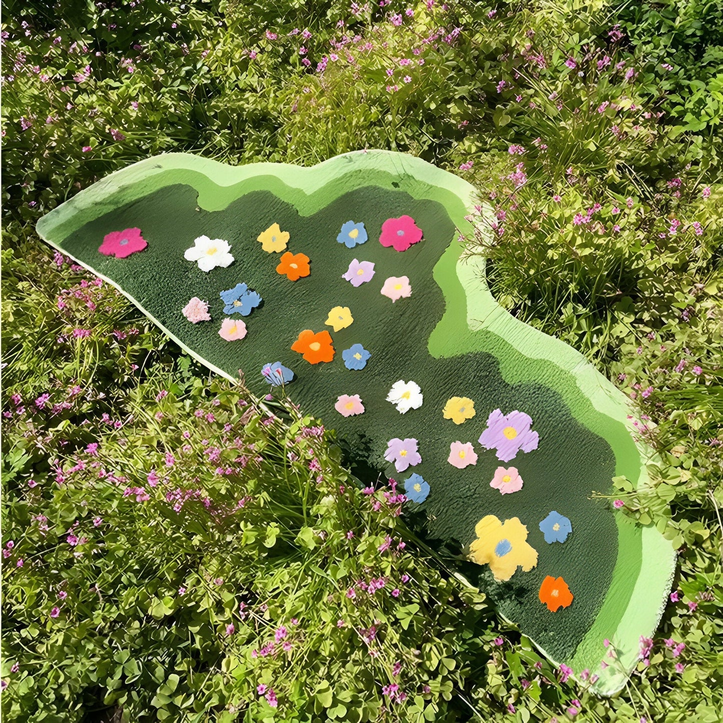 Weiche florale Gartenteppich mit Tufting