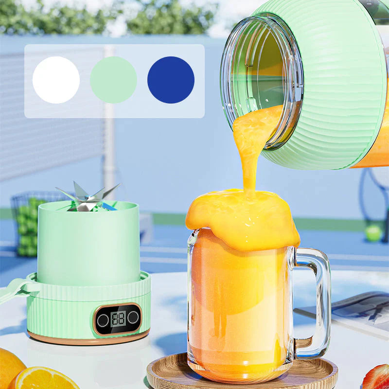 Tragbarer Multifunktionsmixer mit Doppeldeckel und USB-Ladefunktion – für Smoothies und Frischhaltedosen