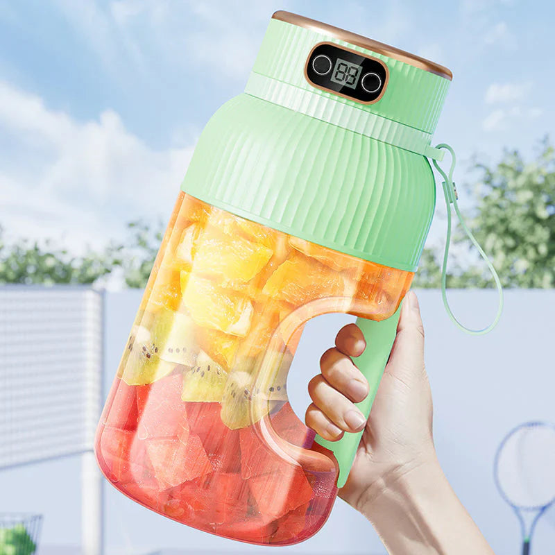 Tragbarer Multifunktionsmixer mit Doppeldeckel und USB-Ladefunktion – für Smoothies und Frischhaltedosen