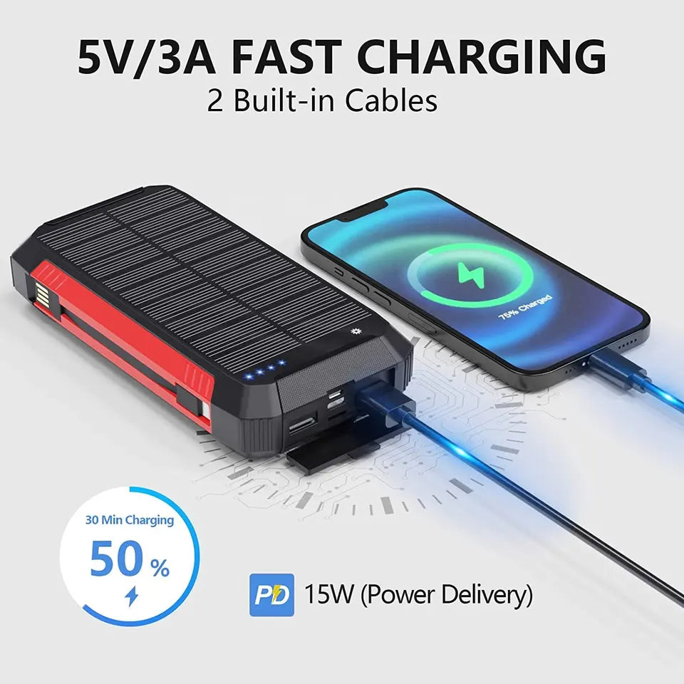 Solar Power Bank 30000 mAh | SolarGlow