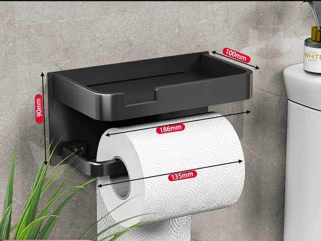 Toilettenpapierhalter mit Handyhalter Gewebehalter Papierrollenregal