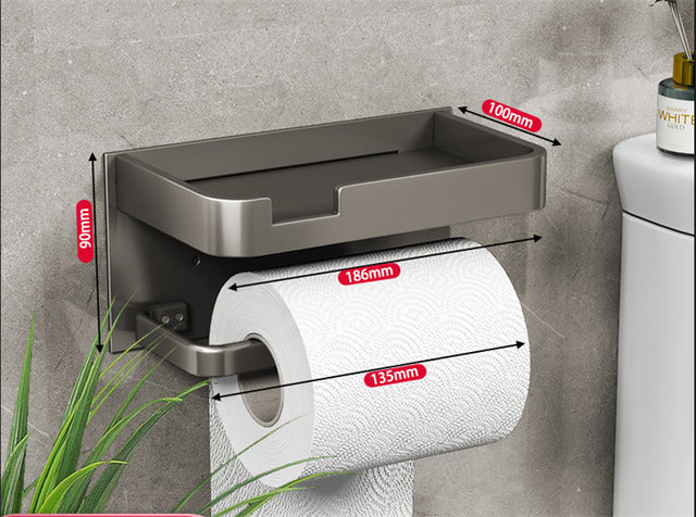 Toilettenpapierhalter mit Handyhalter Gewebehalter Papierrollenregal