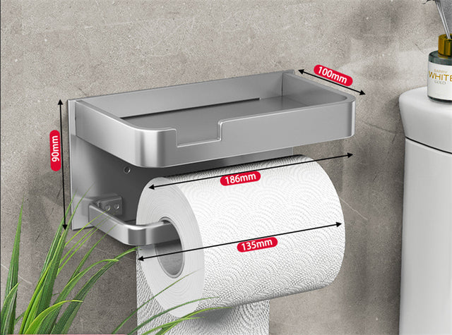 Toilettenpapierhalter mit Handyhalter Gewebehalter Papierrollenregal