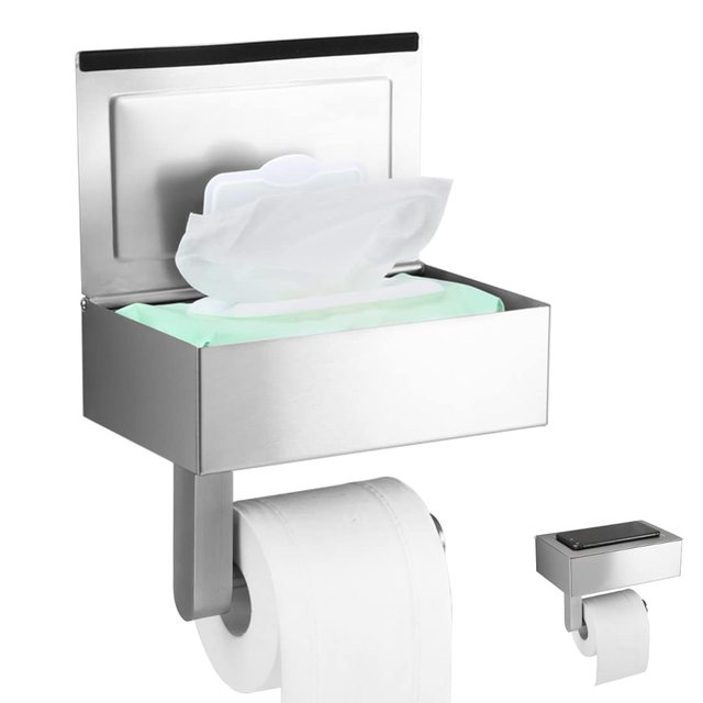 Toilettenpapierhalter mit Feuchttuchspender Multifunktionslagerregal