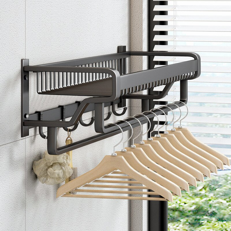 Handtuchhalter mit Haken Badezimmer Zubehör Wandmontage Schienen Duschhänger