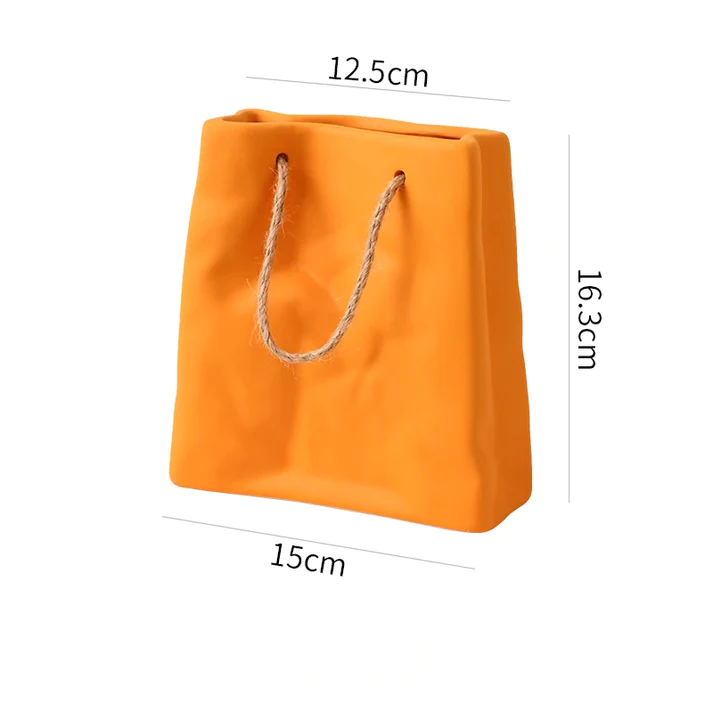 Handtaschen Keramische Vase Wohnkultur Vasen Raumdekoration Pflanzenpot Ästhetische Raumdekoration Blumenvasen Moderne Kunst Blumenbehälter