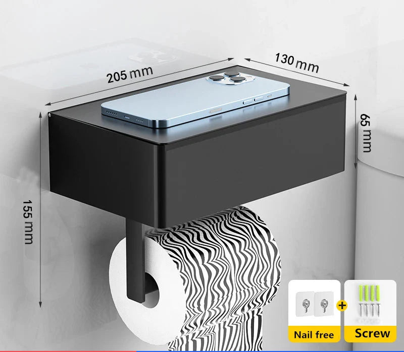 Edelstahl Badezimmer Toilettenpapierrollenhalter mit Telefonablage