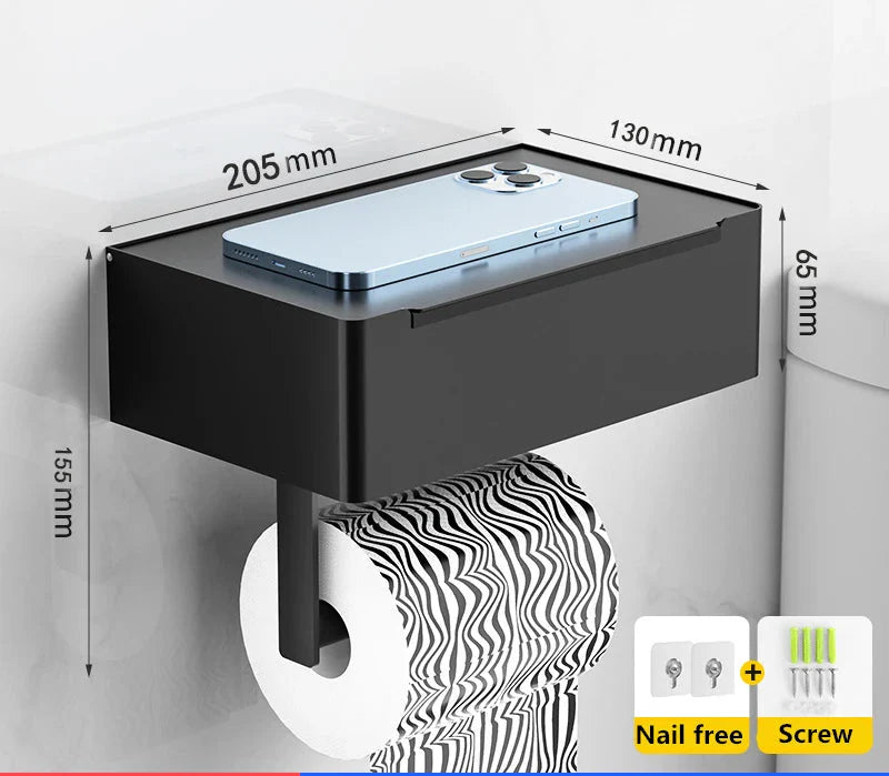 Edelstahl Badezimmer Toilettenpapierrollenhalter mit Telefonablage
