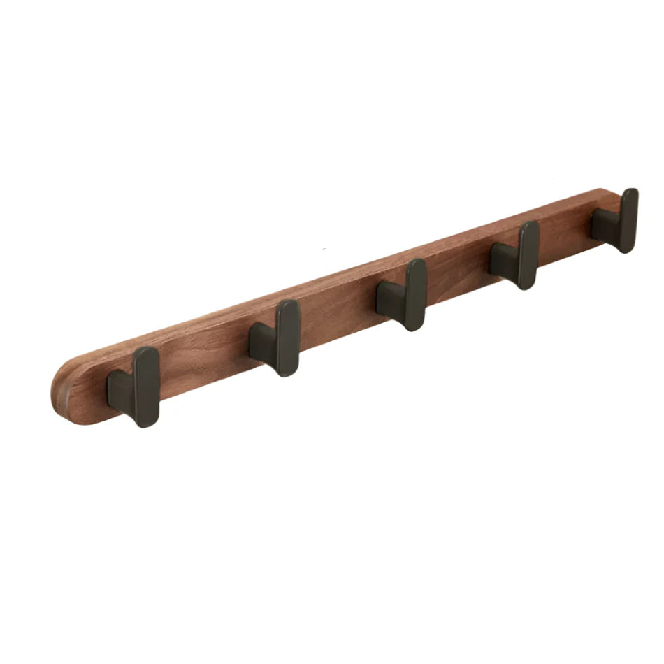 Walnuss Holz Aluminium 3-5 Reihen Wandhaken Badezimmer Handtuchhalter